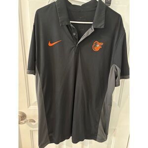 Nike Dri Fit Baltimore Orioles Polo Mens XL Short‎ Sleeve Black